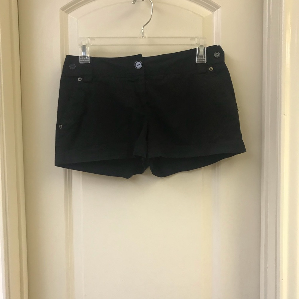 Black Cotton Shorts